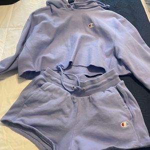 COPY - Champion cropped hoodie and short set -size small